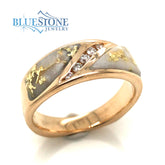 14 Karat Yellow Gold Diamond and Gold Quartz Ring