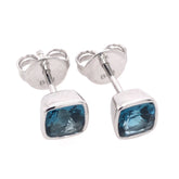 14 Karat White Gold Earrings with London Blue Topaz