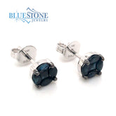 14 Karat White Gold Sapphire Stud Earrings