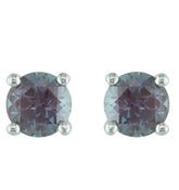 14K White Gold Created Alexandrite Stud Earrings