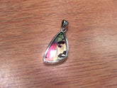 Lady's Small Sterling Silver Pendant with Butterfly Wings Sunset Moth