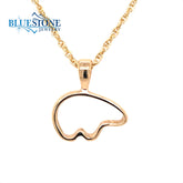 Medium 14 Karat Yellow Gold Bear Outline Pendant. Measures Approximate