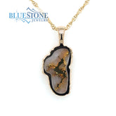 Medium 14 Karat Yellow Gold Lake Tahoe Pendant with Gold Quartz Gemsto