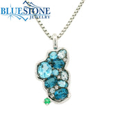 Medium 14KYG Lake Tahoe Pendant with Topaz & Diamonds & Emerald