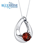 Sterling Silver Created Ruby Pendant - 20"