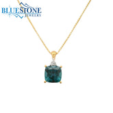 14KYG Alexandrite Pendant w/ 3 Diamonds