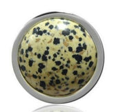 Silver Pendant Coin with Dalmation Jasper