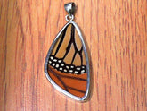 Lady's Large Sterling Silver Pendant with Butterfly Wings, Monarch But
