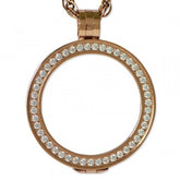 Rose Gold Plated Coin Holder Pendant with CZs