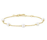 14ktt Yellow Gold Plated Pearl Bracelet - 7.25"