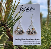 Sterling Silver Mountains, Trees and Full Moon Earrings