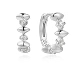 Silver Sparkle Huggie Earrings