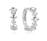 Silver Sparkle Huggie Earrings