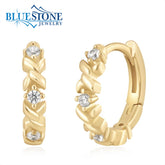 Gold Plated Twisted Huggie Hoop Earrings