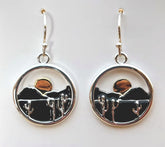 Sterling Silver Desert and Full Moon Earrings