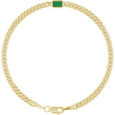 14K Yellow Gold Lab-Grown Emerald Link 7" Bracelet