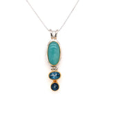 Two Tone Sterling Silver and 22 Karat Yellow Gold Vermeil Pendant with