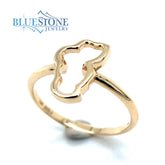 14kt Yellow Gold Lake Tahoe Outline Ring- 6