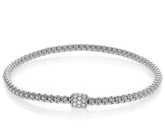 18 Karat White Gold Diamond Stretchable Bracelet(6.1 inches)