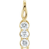 14K Yellow 1/3 CTW Lab-Grown Diamond Three-Stone Pendant