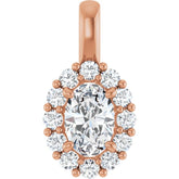 14K Rose 3/4 CTW Lab-Grown Diamond Halo-Style Pendant