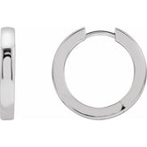 Platinum Hinged 18 mm Hoop Earrings