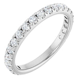 14K White 5/8 CTW Lab-Grown Diamond French-Set Anniversary Band