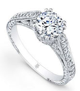 Platinum Engraved Engagement Ring- size 6.5**40%OFF**