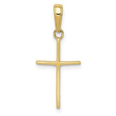 14 Karat Yellow Gold Polished Cross Pendant