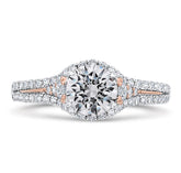 14K White & Rose Gold Diamond Engagement Ring- Special Order Only