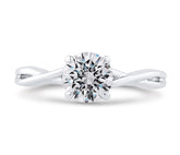 14K White Gold Solitare Diamond Engagement Ring- Special Order Only