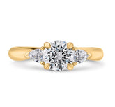 14K Yellow Gold Diamond 3 Stone Engagement Ring- Special Order Only