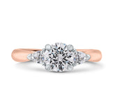 14K White & Rose Gold Diamond 3 Stone Engagement Ring- Special Order Only