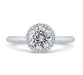 14K White Gold Diamond Halo Engagement Ring- Special Order Only