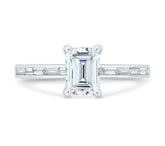 14 Karat White Gold Emerald Cut Diamond Engagement Ring- Special Order Only