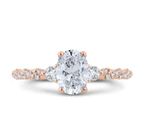 14 Karat Rose Gold Diamond 3 Stone Engagement Ring- Special Order Only