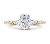 14 Karat Yellow Gold Diamond 3 Stone Engagement Ring- Special Order Only