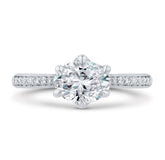 14 Karat White Gold Oval Diamond Engagement Ring- Special Order Only