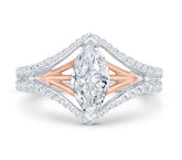 14 Karat White & Rose Gold Diamond Engagement Ring- Special Order Only