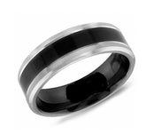 Two-Tone Cobalt 7mm Wedding Band with High Polish Center & Sandpaper s