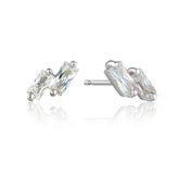 Sterling Silver Stud Earrings with Cubic Zirconias