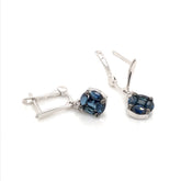 14 Karat White Gold Earrings with Sapphires and Diamonds