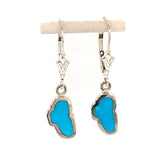 Silver Earrings with Lake Tahoe Shaped Turquoise