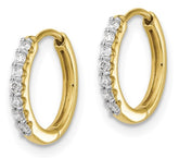 14 Karat Yellow Gold Diamond Hinged Hoop Earring