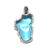 14 Karat White Gold Pendant with a 3.16 Carat Lake Tahoe Shaped Light
