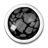 Steel Pendant Coin with Lago Anthracite- Medium Sized