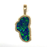 Large 14kt Yellow Gold Lake Tahoe Pendant with Opal