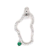 Medium 14KWG Lake Tahoe Outline Pendant w/ Diamonds