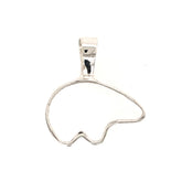Large Sterling Silver California Bear Outline Pendant