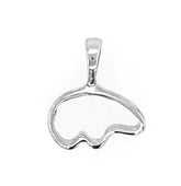 Small Sterling Silver California Bear Outline Pendant